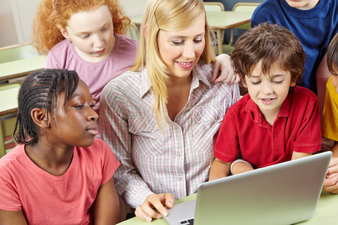 students-and-teacher-laptop